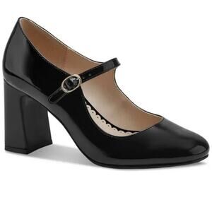 Charter Club Women's Felicityy Ankle Strap Mary Jane Pump, Black Patent Size 11M